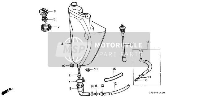 Honda SH50 1995 Serbatoio dell'olio per un 1995 Honda SH50